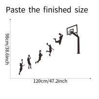 Slam Dunk Sequence Basketball Wall Sticker Self-Adhesive Removable for Boys Room Gym Style Home Decor 30x90cm juoda