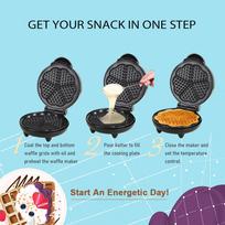 Waffle Maker, 1000W 5 Waffle Iron Electric Waffler Griddle for Home Kitchen Restaurant Bakery Snack Family