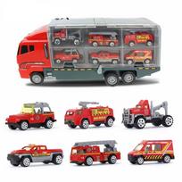 Big Trucks Set 12PCS Mini Alloy Diecast Car Model Toys Vehicles Carrier Fire Truck Engineering Car Toys For Kids Boys