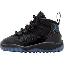 Jordan Air Jordan 11 High top Toddler Shoes Black/Gamma Blue Infant And Toddler 378040-047 23.5 black