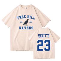 Scott 23 TREE HILL RAVENS Tshirt Short Sleeve Summer WomenUnisex Teeshirt Cotton High Quality Round Neck Tshirts Graphic Tees S