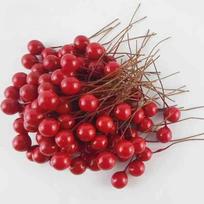 1000/50x Mini Dirbtinės Uogos Raudonos Netikros Uogos Vyšnia Kuokeliai Kalėdoms DIY Gėlių Vainiko Papuošalas Naujųjų Metų Vakarėlio Namų Dekoravimas 50PCS raudona
