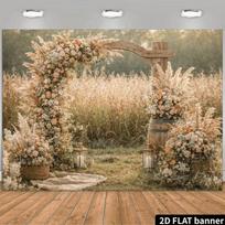 2D pampų žolės ir persikų gėlių vestuvių fotografijos fonas 47.2x31.5inch/120*80cm beige