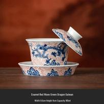 Chaxun Enamel Azure Dragon Gaiwan