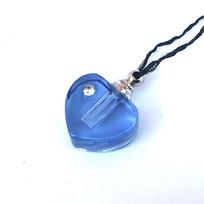 Small Water Drop Crystal Charms with Screw Cap , Glass Vial Pendant Perfume Bottles mėlyna