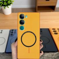 For vivo v40 Lite 4G Case vivo Y300 5G Phone Case vivo Y200 4G Cover Color magnetic hard Silicone back cover vivo V40 Lite orange