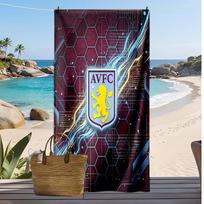 Aston Villa Football Print Beach Towel, Large Soft Quick Dry Towel for Beach Camping Swimming 70cmx140cm(27x55inch)