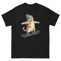 Scottish Fold Cat Snowboarding Fun Snowboarder T-Shirt XXXXL
