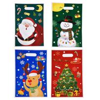 50/100Pcs Cartoon Christmas Gift Bags Elk Snowman Christmas Candy Bag Multifunctional Waterproof Santa Claus Gift Bag 2026 Xmas 14x16cm