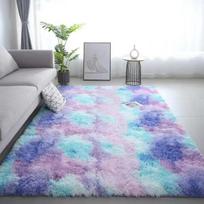 Gradient Silk Wool Bedside Rug Children's Room Living Room Bedroom Non-slip Machine Washable Not Easy to Lose Hair Carpet 80X120CM (2.6X3.9FT gray