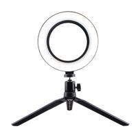 260 MM LED žiedinė lemputė, užpildanti šviesą, fotografuojanti LED asmenukės šviesą, pritemdoma fotoaparato telefono lempa su stalu 16cm juoda
