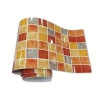 1Pc yellow 2.4 meters crystal mosaic tile sticker waist line, waterproof and wear-resistant wall sticker thickened living room waist line 2.4m