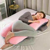 U Shaped Pregnancy Pillow Full Body Pillow for Pregnant Women Sleeping, 60*120cm rožinė/pilka spalva
