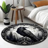 Apvalus Varno Mistinio Miško Raštas Apvalios Formos Grindų Kilimėliai Virtuvės Koridoriaus Ilgas Kilimas Miegamojo Svetainės Minkštas Kilimas Neslystantis Plotas Kilimas 60X60cm gray