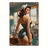 Retro skardinis plakatas Pin Up seksuali mergina Ženklai Plakatai Plokštelė Barui Kavinei Klubams Plaketas Sienų dekoras Dekoras Vintažiniai namai Skardos tapyba 20x30cm（7.8x11.8inch）