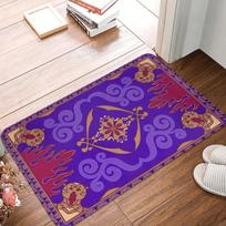 Aladino durų kilimėlis Namų dekoracija Svetainės kilimas Minkštas flanelis Virtuvė Balkonas Ilgi kilimai Vonios kambarys Neslystantis grindų kilimėlis 40cm x 60cm violetinė