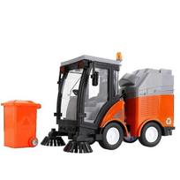Simulation Road Sweeper Car Toy Garbage Truck Sanitation Disposal Streetcar Model Light Music Pull-back Vehicle Toy - DD