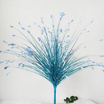 1pc Heads Peacock Grass Artificial Plants Pampas Grass Reed Flower Arrangement Home Bedroom Wedding Decorations Fake Flowers XS（old） mėlyna