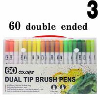 60/120 Colors Dual Tip Brush Art Marker Pens – Watercolor Fineliner & Brush for Manga Coloring Drawing Painting Stationery Supplies China Mainland