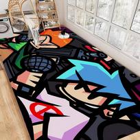 F-Friday Night Funkin Floor Mat Anti-slip Absorb Water Long Strip Cushion Bedroon Mat Alfombra 50x80cm