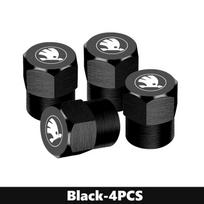 For Skoda 4Pcs/Set Car Wheel Tire Valve Caps Metal Stem Cover Kamiq MK3 Roomster Rapid Kodiaq Karoq Fabia Enyaq