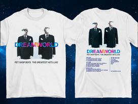 2 Šonai Pet Shop Boys Dream world 2025 Tour Marškinėliai Balti S-5XL EM0831 XXXL gray