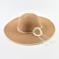 Summer Floppy Sun Hat For Women 12cm Wide Brim Oversized Beach Straw Hat Girls Seaside Travel Foldable UV Protection Cap One Size chaki