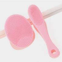 New 2pcs Face Massage Brush Silicone Face Scrubber Pore Cleaner Skin Care Brush Cleansing Face Brush XLS01 rožinė