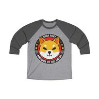 Shiba Inu To The Moon Shib Coin Hodl Trading Market Tri-Blend 3/4 Raglan Tee S
