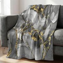 Prabangus auksinio marmuro rašto flanelės pledas Minkštas pledas lovai, sofai, foteliui Namų dekoravimui Modernus dovanų pledas Šiltas, jaukus 100cmx150cm gray
