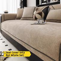 Vintage-Style Chenille Sofa Slipcover Universal Non-Slip, Pet-Friendly Couch Cover for All Seasons Fits Single to Four-Seater 90x120cm chaki