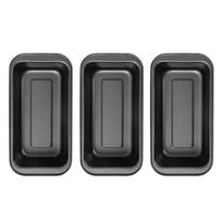 3pcs Nonstick Mini Loaf Pan Carbon Steel Rectangle Bread Baking Tin Easy Clean Oven Safe Meatloaf Tray pilka