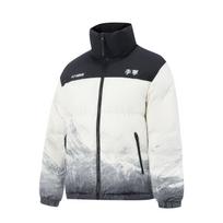 Li Ning Hot Pots Down Collection Down Jacket Unisex Ivory Snow Mountains Positioning Print/Black AYMV433-4 XXL