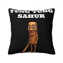 Tung Tung Tung Sahur Square Pillow Case Italian Brainrot Meme Cushion Covers Fashion Decorative Pillowcover For Seat 18 Peach skin 18*18(CM)-1Pcs