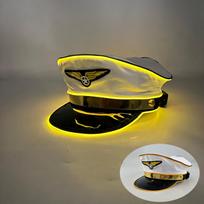 Boost Party Vibe LED Light Up Pilot Hat Adjustable Uniform Pilot Cap  Halloween Christmas geltona