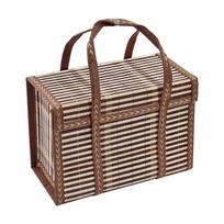 Pastoral Style Outdoor Picnic Basket Rectangle Picnic Hamper  for Camping Picnic S kava