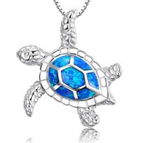 Bohemia Oval White Blue Imitation Opal Pendant Necklace For Women Girl Party Glamour Jewelry Engagement Wedding Band Accessories 50cm gray