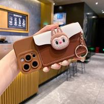 Labubu Card Bag Is Suitable for Apple 16 Mobile Phone Case 17promax Japan and Korea Cute IP13 Cartoon Messenger iphone others