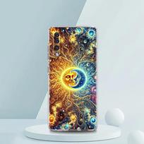 Transparent Phone Case for Samsung Galaxy A16 A14 A12 A22 A24 A42 A02 A03S A06 A20 A30 A40 Soft TPU Cover Sun Moon Stars Pattern for Samsung A10