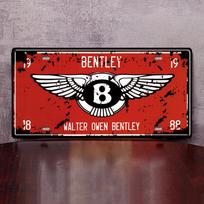 B-Bentley-Y Fashion Metal Aluminum Sign Art Decoration Iron Painting Retro Style Bar Restaurant Garage Wall Creative For Bentley 15x30cm raudona