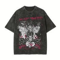 Jujutsu Kaisen Choso Marškinėliai Rožinis Kraujas Vyriški Rūgštiniu Plovimu Oversized Gatvės Stiliaus Anime Kraujo Manipuliacija Medvilninis Vintažinis Viršutinis Marškinėlis M