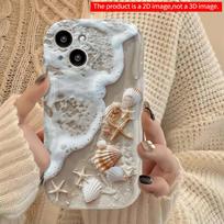 Vasaros paplūdimio jūrų žvaigždžių ir kriauklių rašto telefono dėklas, skirtas Samsung Galaxy S26 Ultra S25 S24 S23 S22 S21 S20Plus FE A56 A55 A54 A16 Dangtelis Galaxy S26 Ultra gray