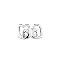 1/2 vnt. Auksinės spalvos tuščiavidurio širdies dantų grotelės Hip Hop žavesys Dantų grotelės Šventė Cosplay 1Pc Silver