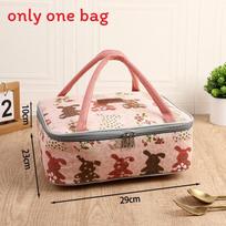 Japanese Style Fabric Bento Box Carrier With Aluminum Foil Insulation For Daily Lunch Style A