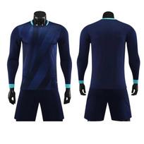 Goalkeeper Football Jersey Suit for Kids Adults Personalized Custom 23-24 Boys Men's Print Long Sleeve Soccer Uniforms Tracksuit 4XS (100-120cm) tamsiai mėlyna