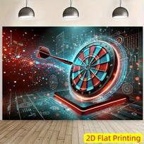 2D plane 1-piece design features an electronic dart board suitable as a photography backdrop 47.2x31.5inch/120*80cm