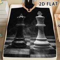 1Pc Chess Print Flannel Blanket,High quality Comfortable for All Seasons,Home Decor,Warmth and Comfort,Perfect for Christmas Gifts 80cm x 120cm