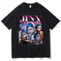 Arcane 2 T Shirts Fashion Women Harajuku Aesthetic Retro Anime Vi Jinx Tshirt Unisex High Quality Cartoon Cotton Tee Shirt Tops S
