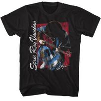Stevie Ray Vaughan Playing Guitar Kneeling Men's T Shirt Rock Band Music Merch 4XL