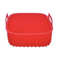 Silicone Air Fryer Silicone Liners Easy Clean Heat Resistant Baking Tray Liners Reusable Non Stick Liners Airfryer Accessories raudona